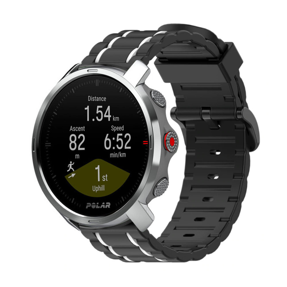Bracelet à boucle sport Polar Grit X (noir/blanc) Braceletsmartwatch.fr