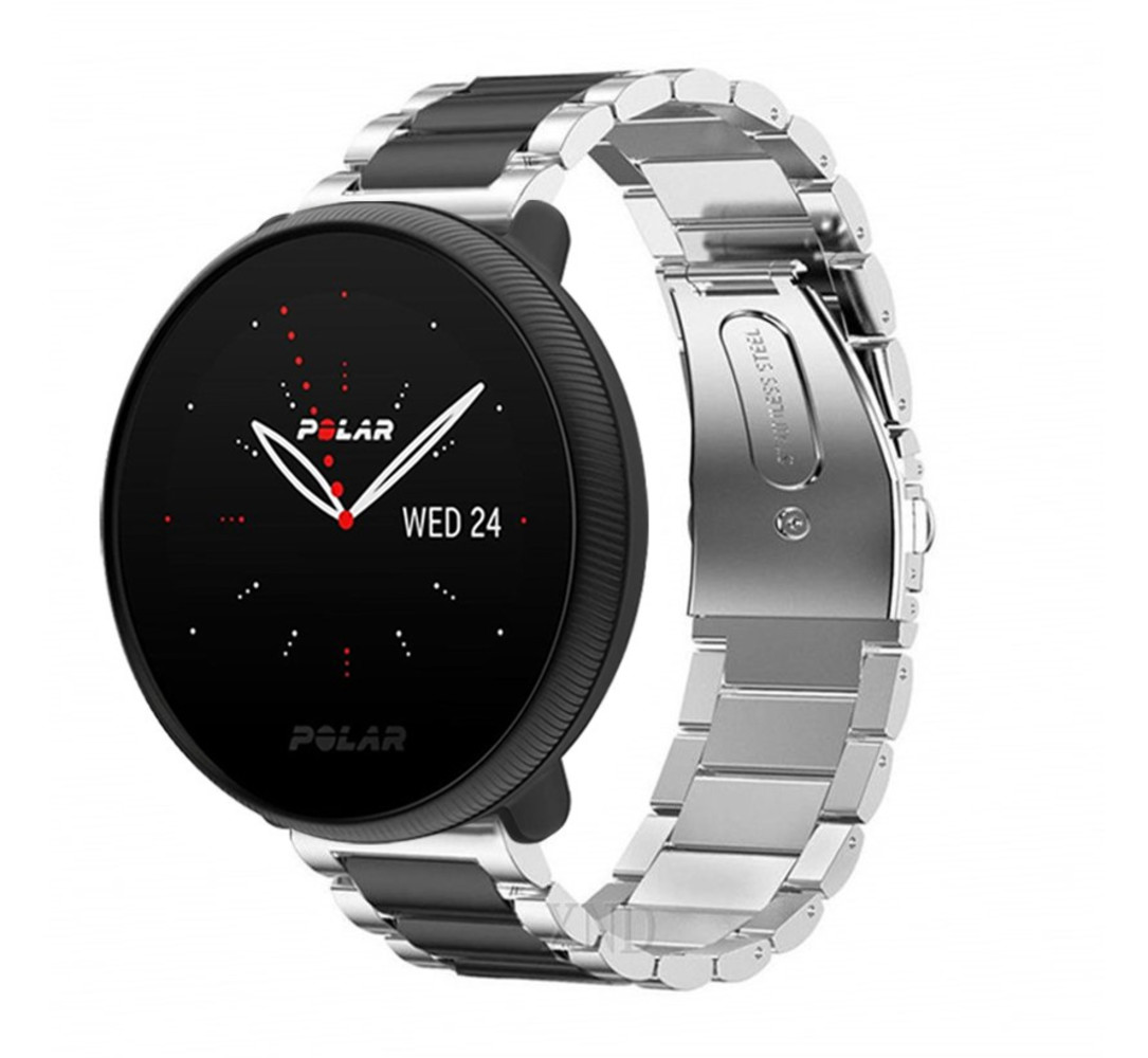 Strap-it Strap-it Bracelet acier Polar Ignite 2 (argent/noir) Strap-it Strap-it Bracelet acier Polar Ignite 2 (argent/noir)