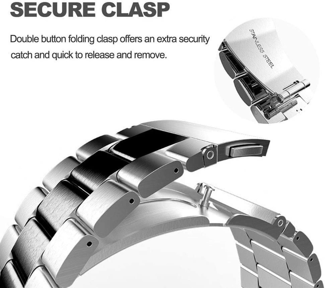 Strap-it Strap-it Bracelet acier OnePlus Watch (argent/noir)