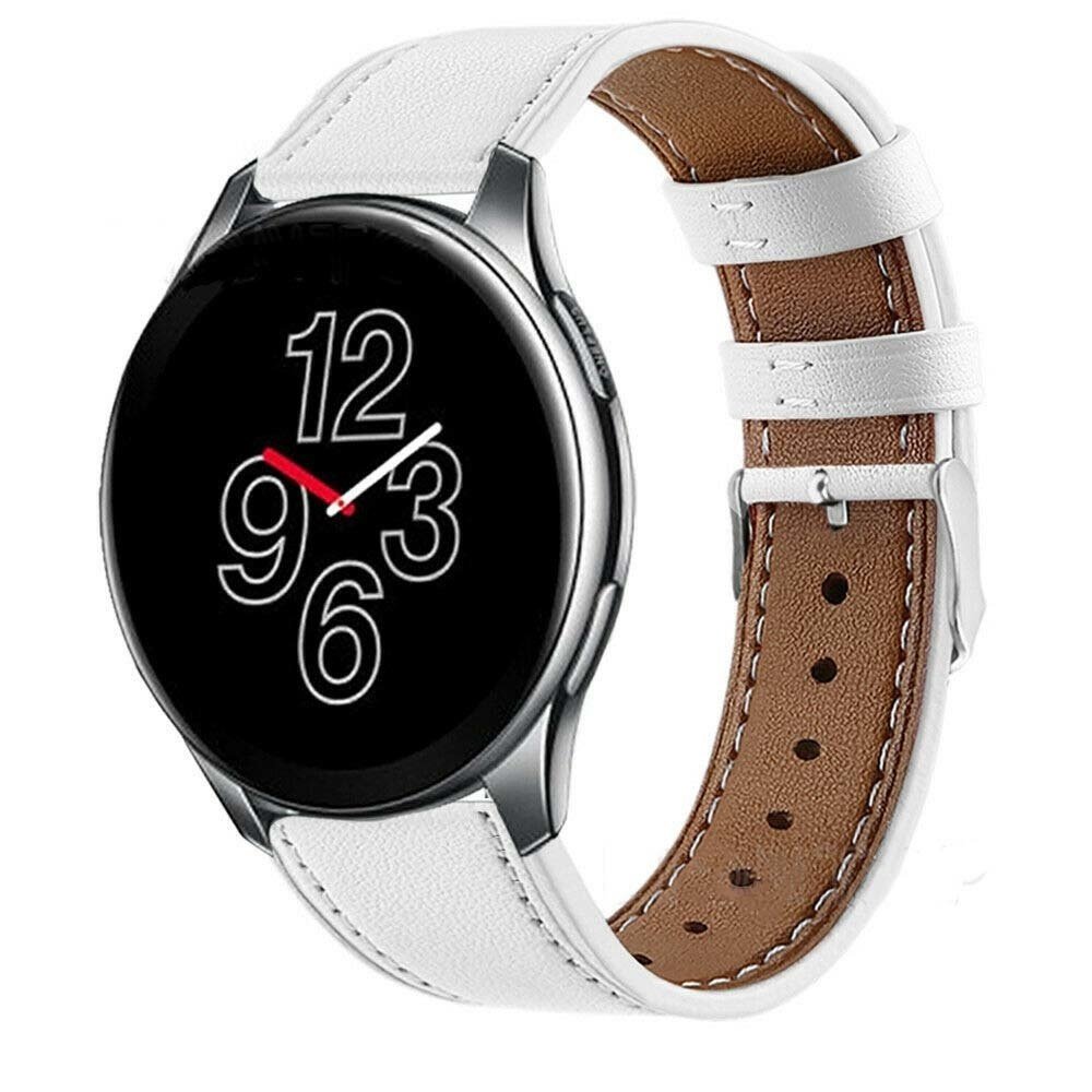 Strap-it Strap-it Bracelet cuir OnePlus Watch (blanc)