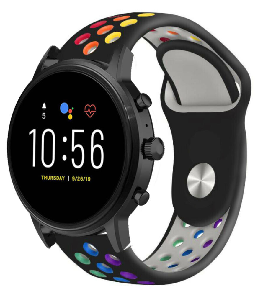 Strap-it Strap-it Bracelet sport Fossil Gen 5 (noir coloré)