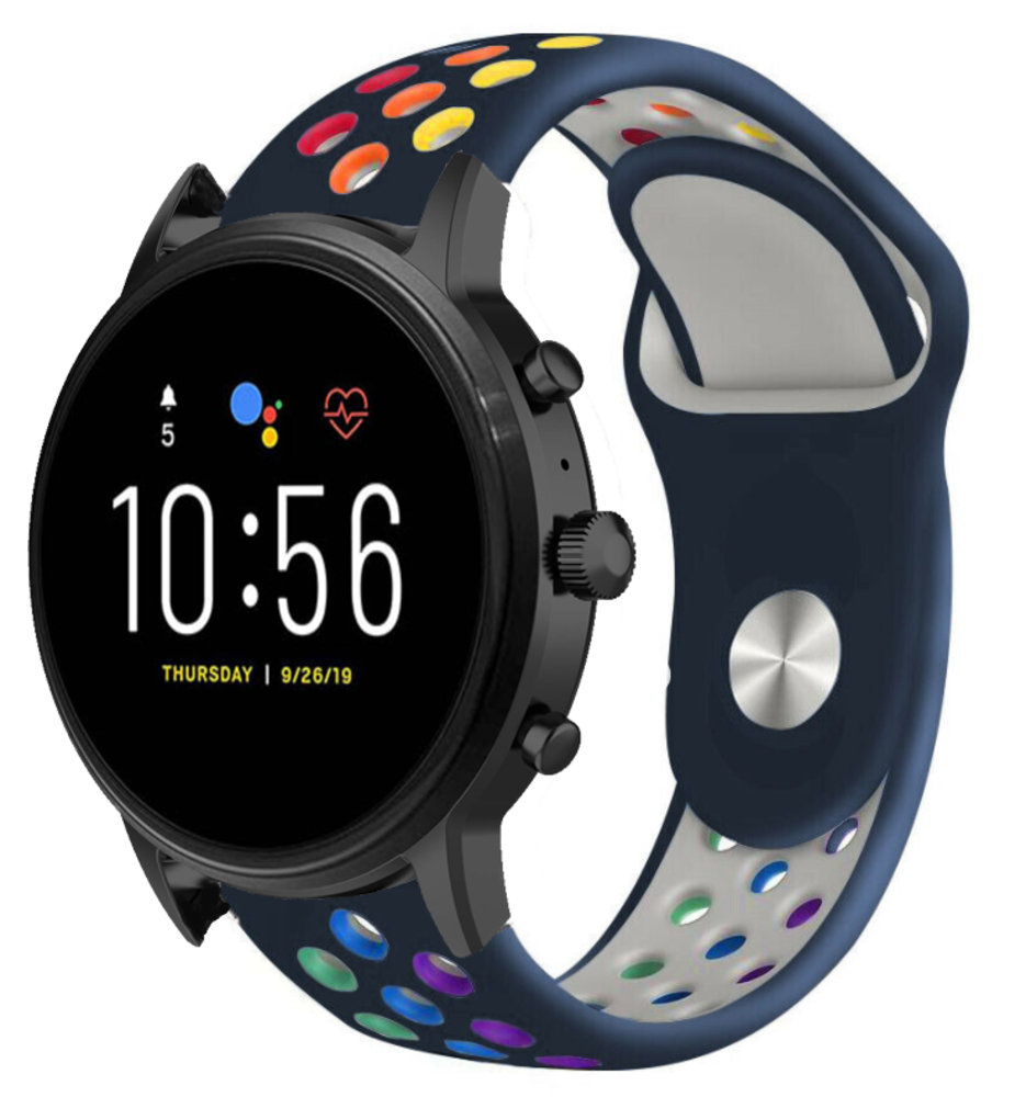 Strap-it Strap-it Bracelet sport Fossil Gen 5 (bleu foncé coloré)