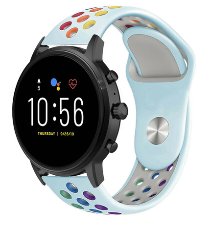 Strap-it Strap-it Bracelet sport Fossil Gen 5 (bleu clair coloré)