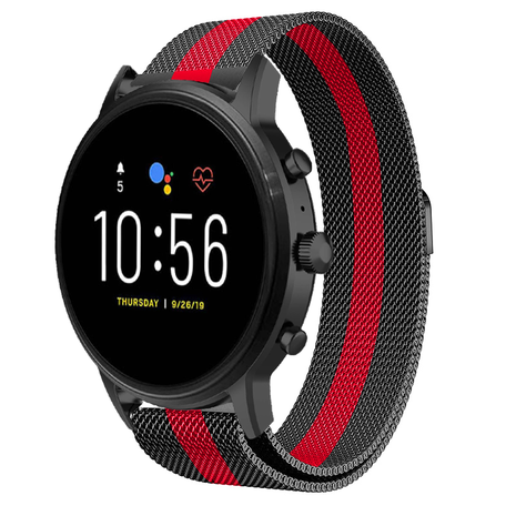 Strap-it Strap-it Bracelet Milanais Fossil Gen 5 (noir/rouge) Strap-it Strap-it Bracelet Milanais Fossil Gen 5 (noir/rouge)