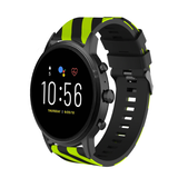 Strap-it Bracelet silicone rayé Fossil Gen 5 (noir/jaune)