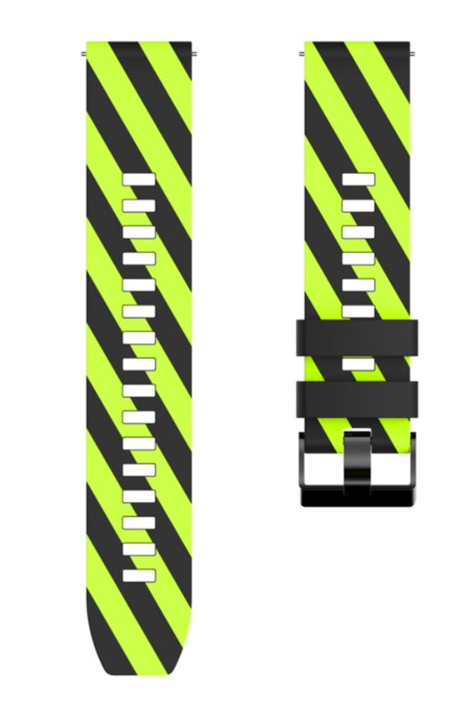 Strap-it Strap-it Bracelet silicone rayé Fossil Gen 5 (noir/jaune)