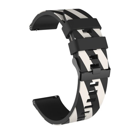 Bracelet silicone ray Fossil Gen 5 noir blanc