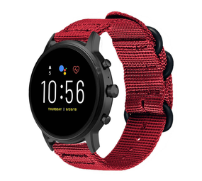 Strap-it Bracelet nylon boucle Fossil Gen 5 (rouge)
