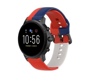 Strap-it Bracelet sport Fossil Gen 5  (rouge-blanc-bleu)