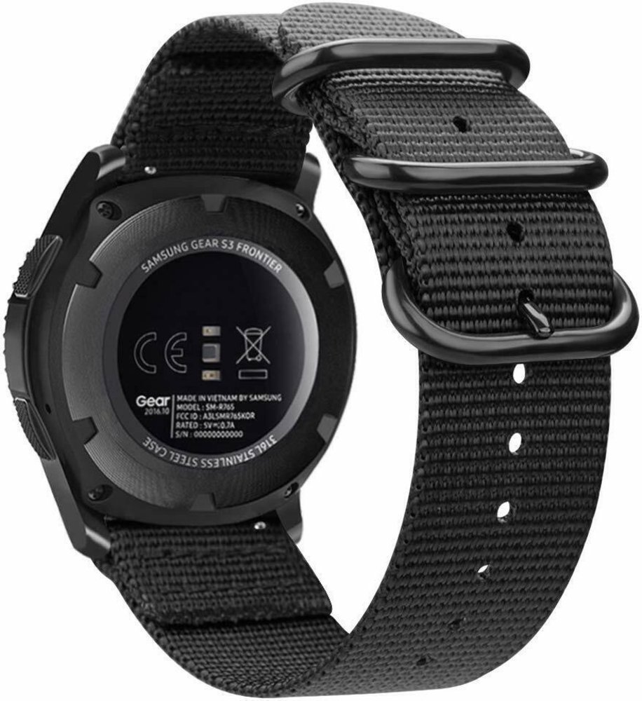 Strap-it Strap-it Bracelet nylon boucle Samsung Galaxy Watch 46mm (noir)