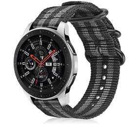 Strap-it Bracelet nylon boucle Samsung Galaxy Watch 46mm (noir/gris)
