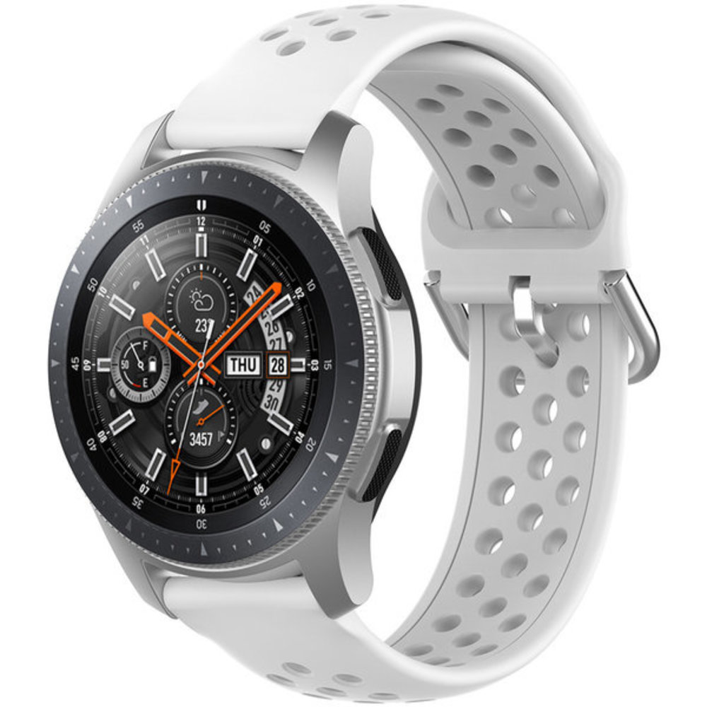 Strap-it Strap-it Bracelet silicone avec trous Samsung Galaxy Watch 46mm (blanc)