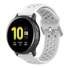 Strap-it Strap-it Bracelet silicone avec trous Samsung Galaxy Watch Active (blanc)