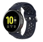 Strap-it Strap-it Bracelet silicone avec trous Samsung Galaxy Watch Active (bleu foncé)
