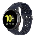 Strap-it Bracelet silicone avec trous Samsung Galaxy Watch Active (bleu foncé)