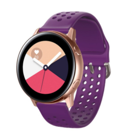 Strap-it Strap-it Bracelet silicone avec trous Samsung Galaxy Watch Active (violet)
