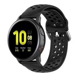 Strap-it Bracelet silicone avec trous Samsung Galaxy Watch 42mm (noir)