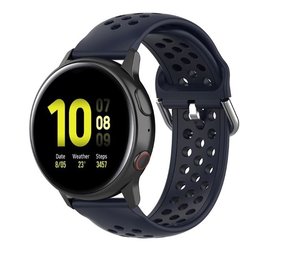 Strap-it Bracelet silicone avec trous Samsung Galaxy Watch 42mm (bleu foncé)