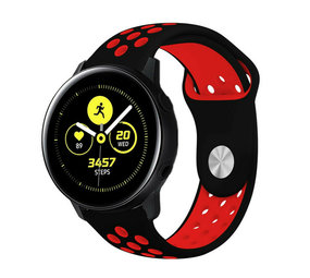 Strap-it Bracelet sport Samsung Galaxy Watch Active (noir rouge)