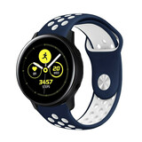 Strap-it Bracelet sport Samsung Galaxy Watch Active (bleu/blanc)