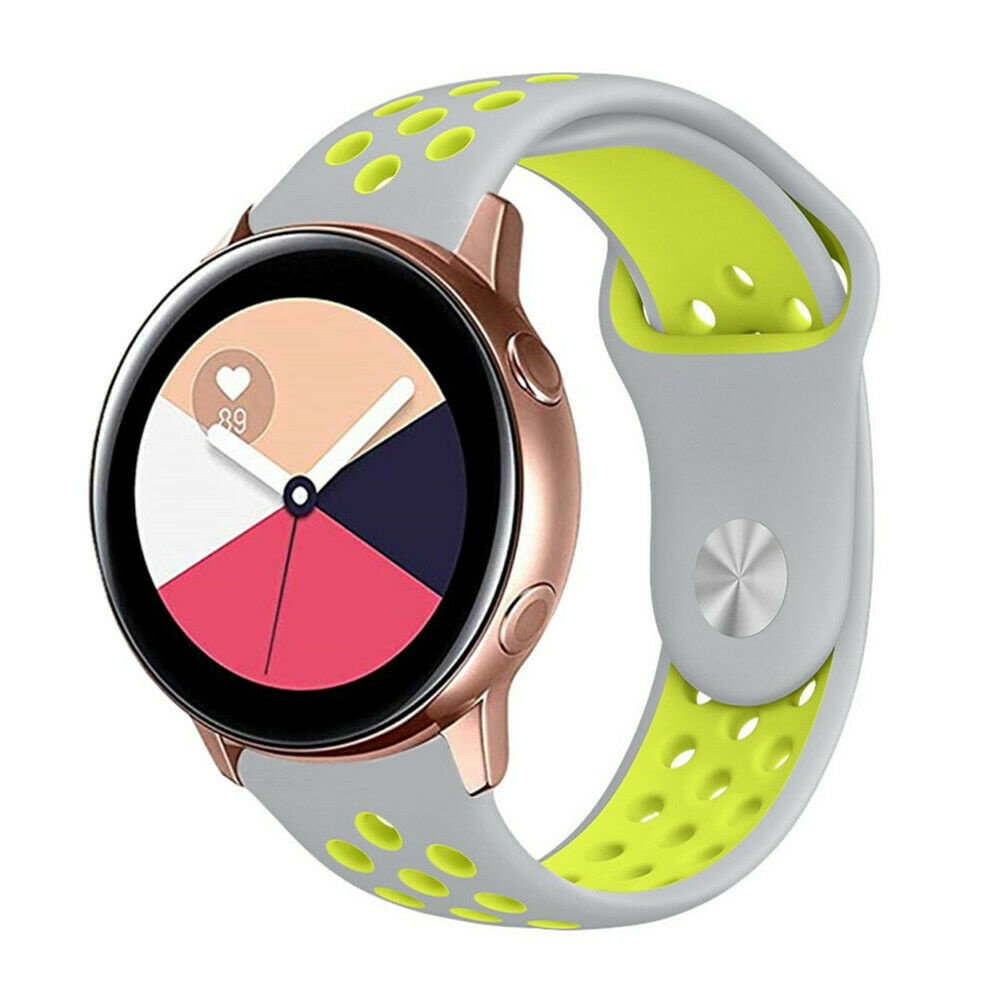 Strap-it Strap-it Bracelet sport Samsung Galaxy Watch Active (gri/ jaune) Strap-it Strap-it Bracelet sport Samsung Galaxy Watch Active (gri/ jaune)