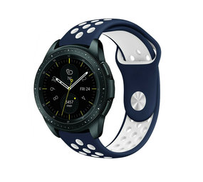 Strap-it Bracelet sport Samsung Galaxy Watch 42mm (bleu/blanc)