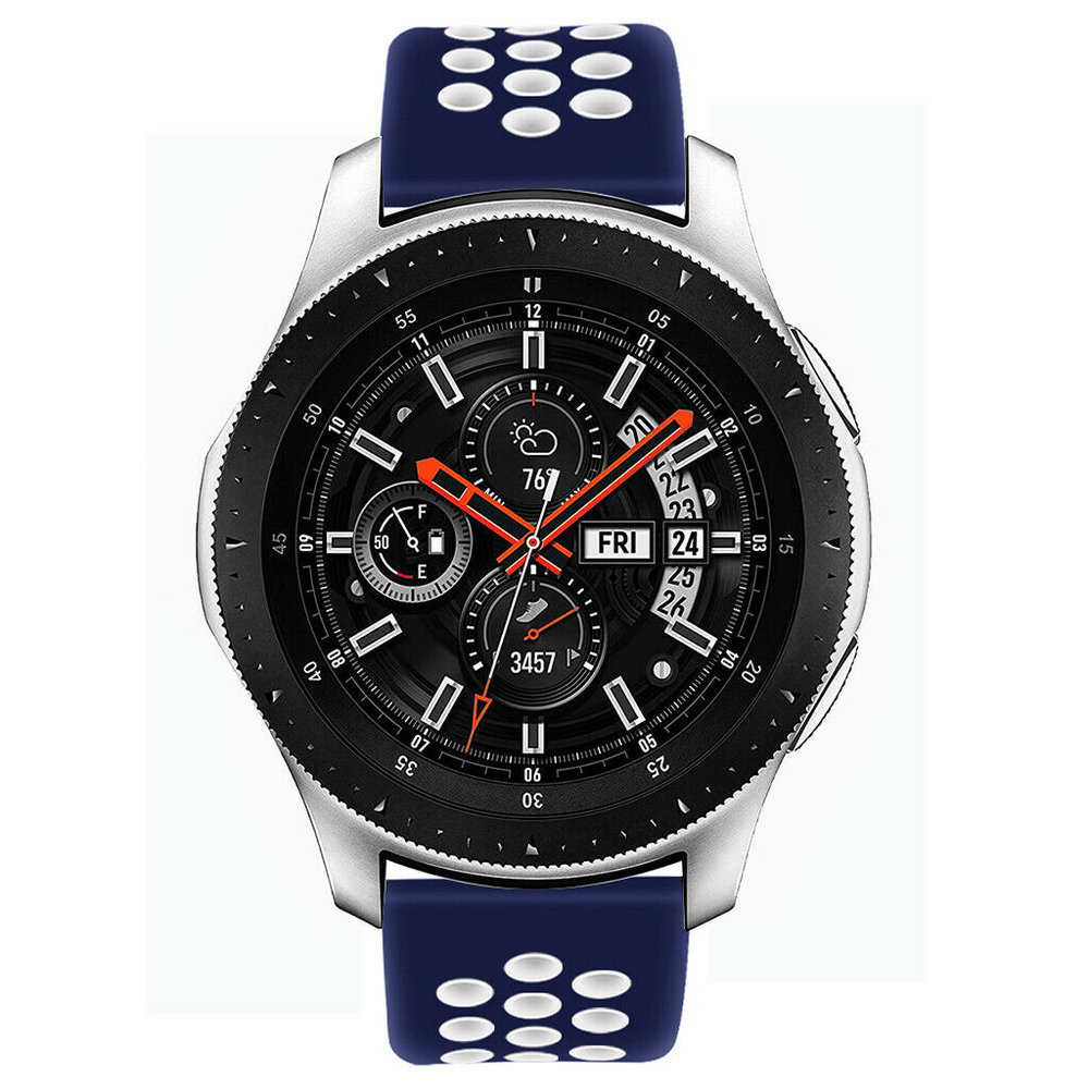 Strap-it Strap-it Bracelet sport Samsung Galaxy Watch 46mm (bleu/blanc)