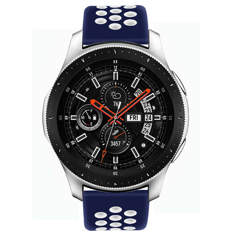 Strap-it Strap-it Bracelet sport Samsung Galaxy Watch 46mm (bleu/blanc)