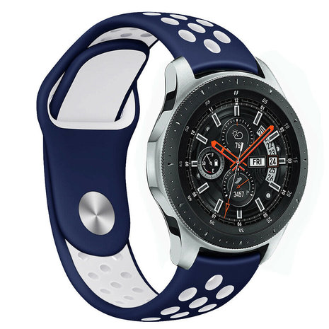Strap-it Strap-it Bracelet sport Samsung Galaxy Watch 46mm (bleu/blanc)