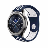 Strap-it Bracelet sport Samsung Gear S3 (bleu/blanc)