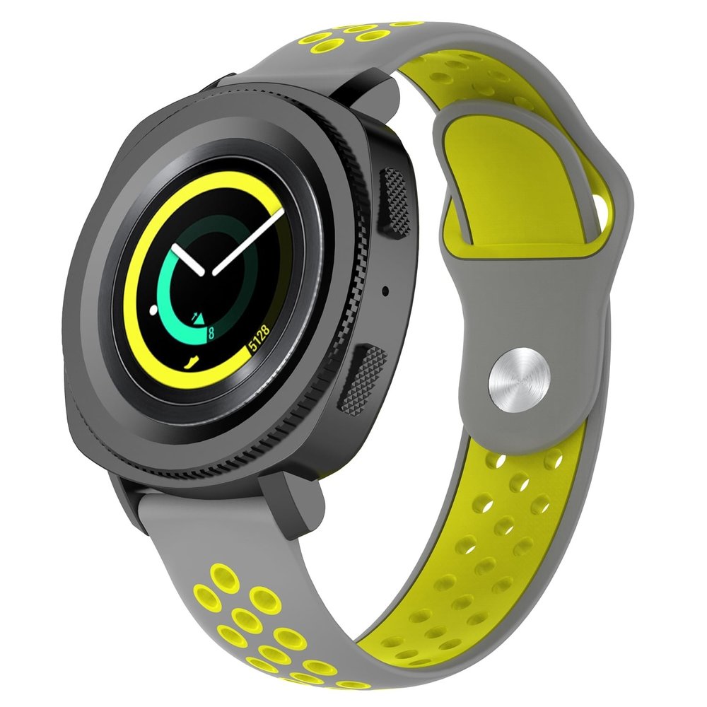 Strap-it Strap-it Bracelet sport Samsung Gear Sport (gris/jaune) Strap-it Strap-it Bracelet sport Samsung Gear Sport (gris/jaune)