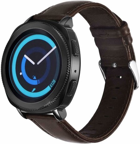 Strap-it Strap-it Bracelet cuir Samsung Gear Sport (marron foncé)