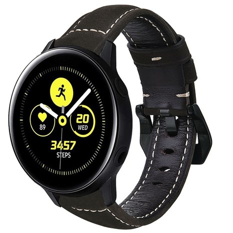 Strap-it Strap-it Bracelet cuir Samsung Galaxy Watch Active (noir) Strap-it Strap-it Bracelet cuir Samsung Galaxy Watch Active (noir)