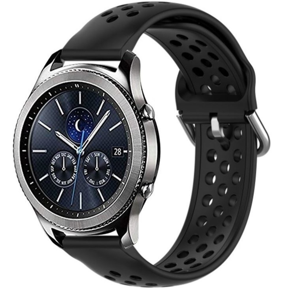 Strap-it Strap-it Bracelet silicone avec trous Samsung Gear S3 (noir)