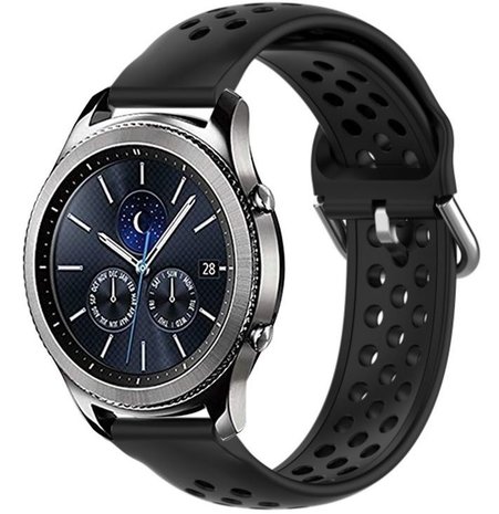 Strap-it Strap-it Bracelet silicone avec trous Samsung Gear S3 (noir)