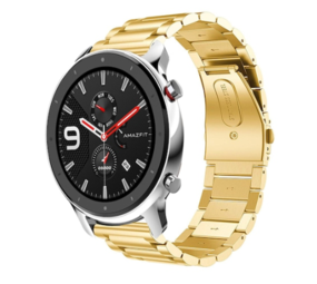 Strap-it Bracelet acier Xiaomi Amazfit GTR (or)