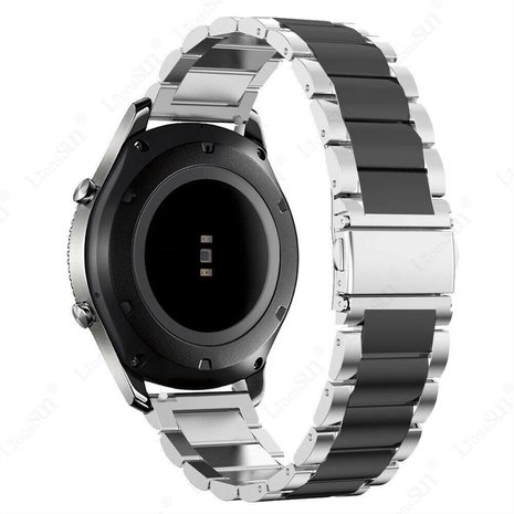 Strap-it Strap-it Bracelet acier Xiaomi Amazfit GTR (argent/noir) Strap-it Strap-it Bracelet acier Xiaomi Amazfit GTR (argent/noir)
