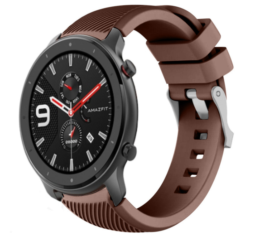 Strap-it Strap-it Bracelet silicone Xiaomi Amazfit GTR (marron café)