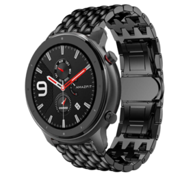 Strap-it Bracelet acier dragon Xiaomi Amazfit GTR (noir)