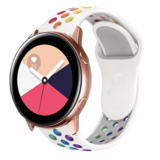 Strap-it Bracelet sport Samsung Galaxy Watch Active (blanc et multicolore)