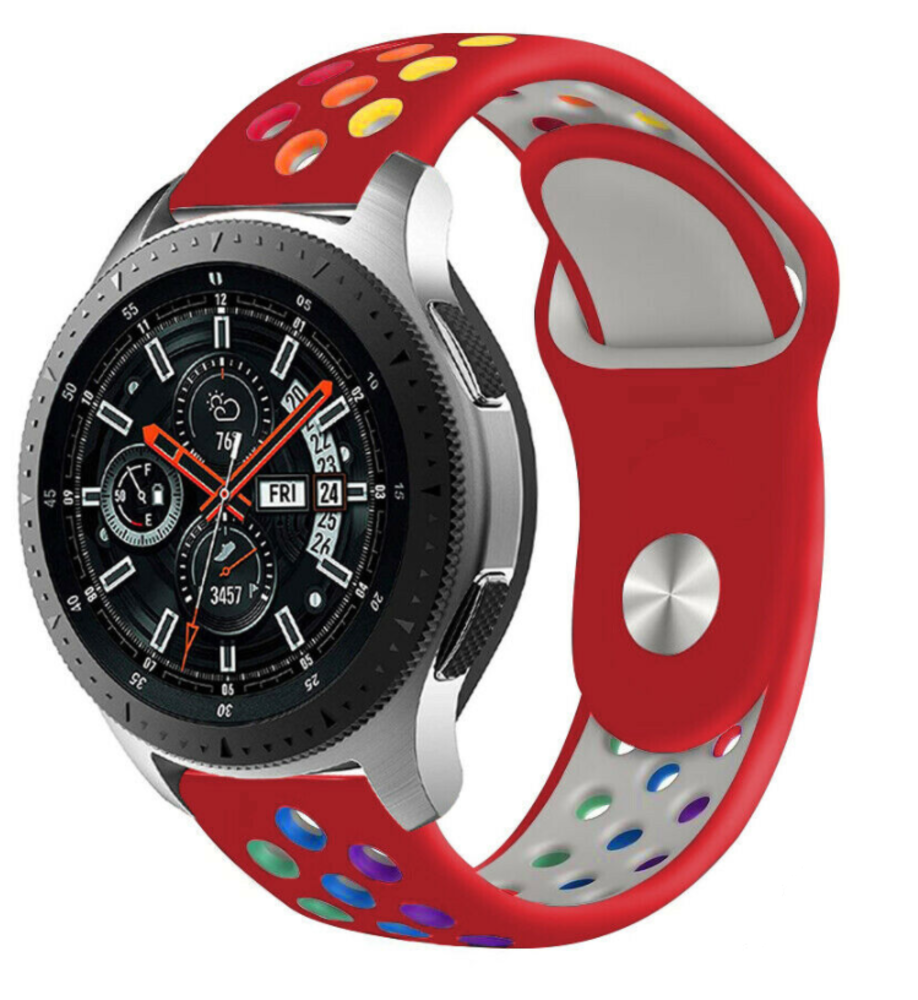 Strap-it Strap-it Bracelet sport Samsung Galaxy Watch 46mm (rouge et multicolore)