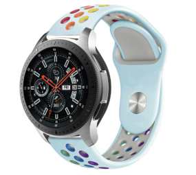 Strap-it Bracelet sport Samsung Galaxy Watch 46mm (bleu clair et multicolore)