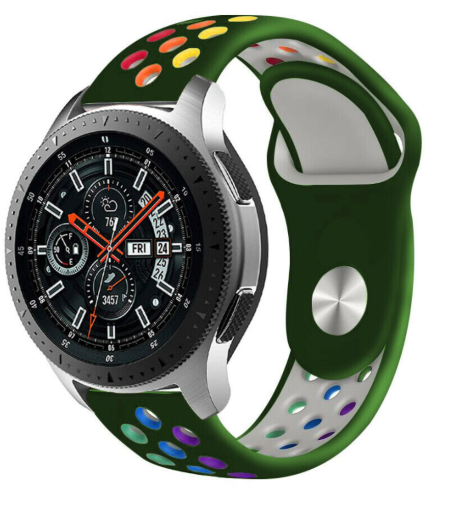 Strap-it Strap-it Bracelet sport Samsung Galaxy Watch 46mm (vert armée et multicolore)