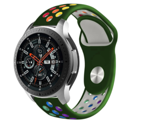 Strap-it Bracelet sport Samsung Galaxy Watch 46mm (vert armée et multicolore)