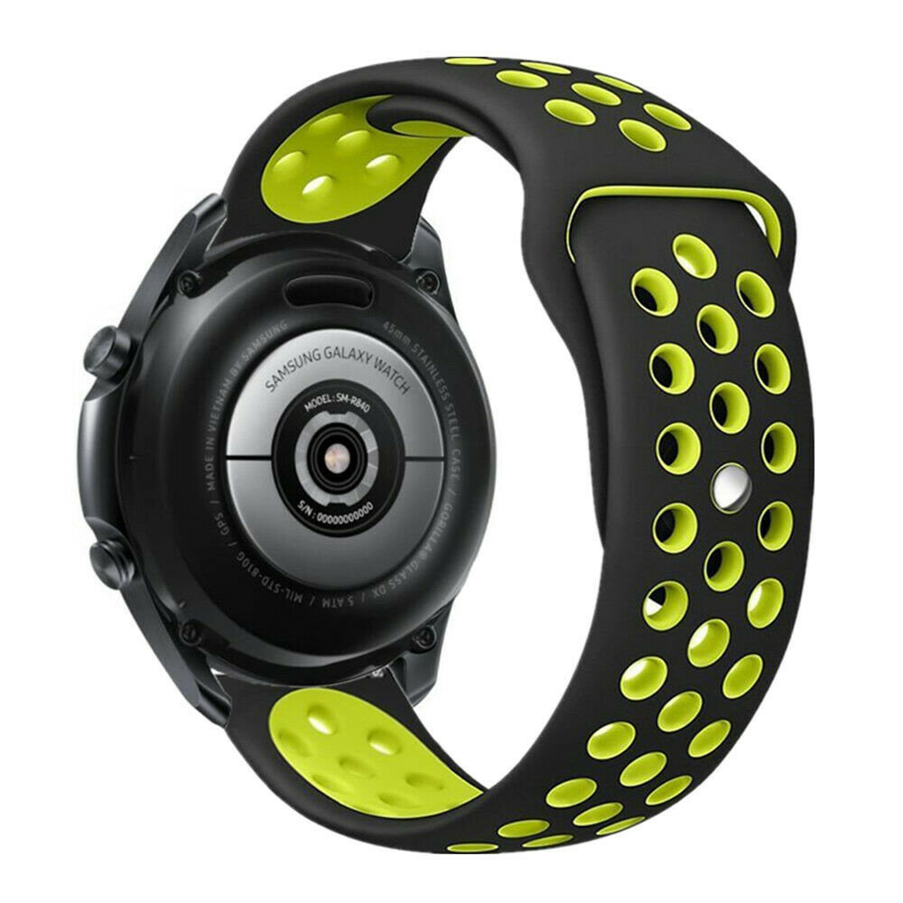 Strap-it Strap-it Bracelet sport Samsung Galaxy Watch 3 45mm (noir/jaune)