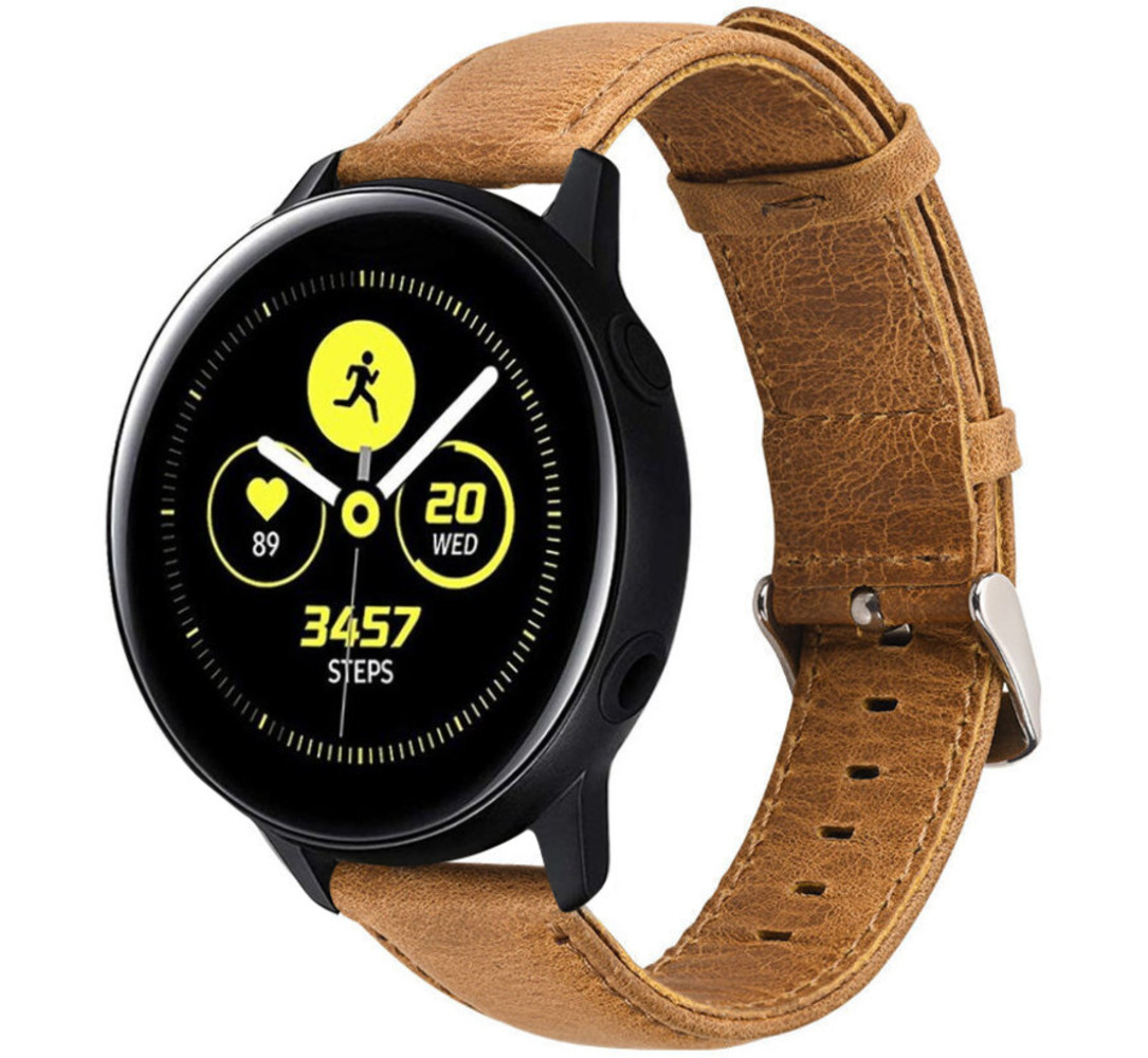 Strap-it Strap-it Bracelet cuir Samsung Galaxy Watch Active (marron) Strap-it Strap-it Bracelet cuir Samsung Galaxy Watch Active (marron)