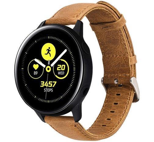Strap-it Strap-it Bracelet cuir Samsung Galaxy Watch Active (marron) Strap-it Strap-it Bracelet cuir Samsung Galaxy Watch Active (marron)