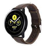 Strap-it Bracelet cuir Samsung Galaxy Watch Active (marron foncé)