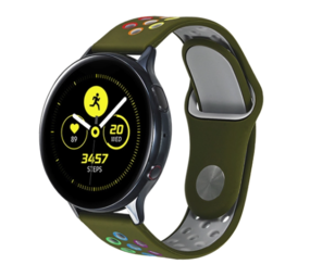 Strap-it Bracelet sport Samsung Galaxy Watch 42mm (vert armée et multicolore)