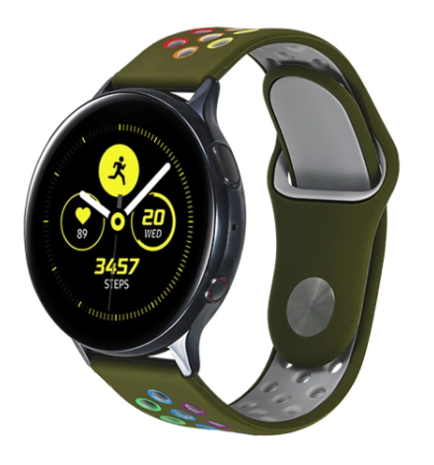 Strap-it Strap-it Bracelet sport Samsung Galaxy Watch 42mm (vert armée et multicolore)